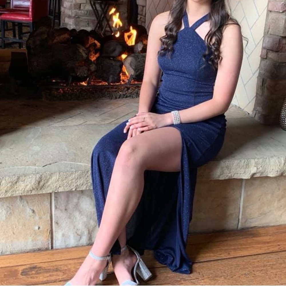 Sparkly Navy Maxi Dress